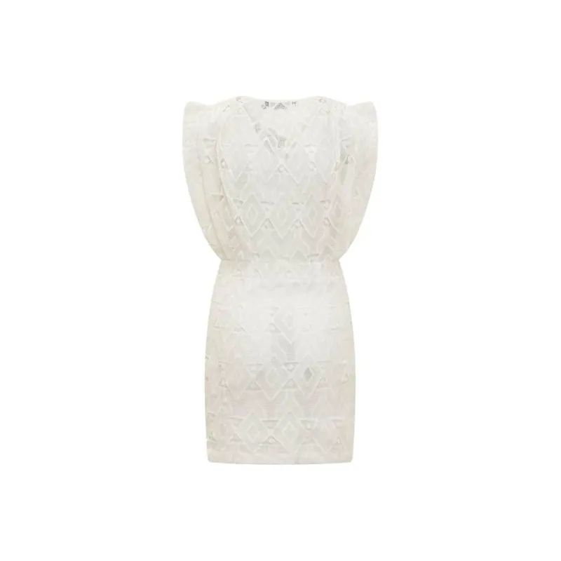 IRO NIGHT All Over Embroidered Pattern V Neck Mini Dress-0