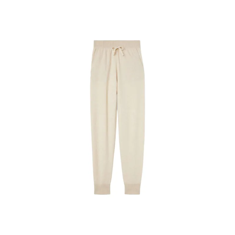 Loro Piana FW24 Knitted Sweatpants Women's Nougat-0