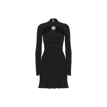 Roberto Cavalli Cut out Ruffled hem Mini Dress