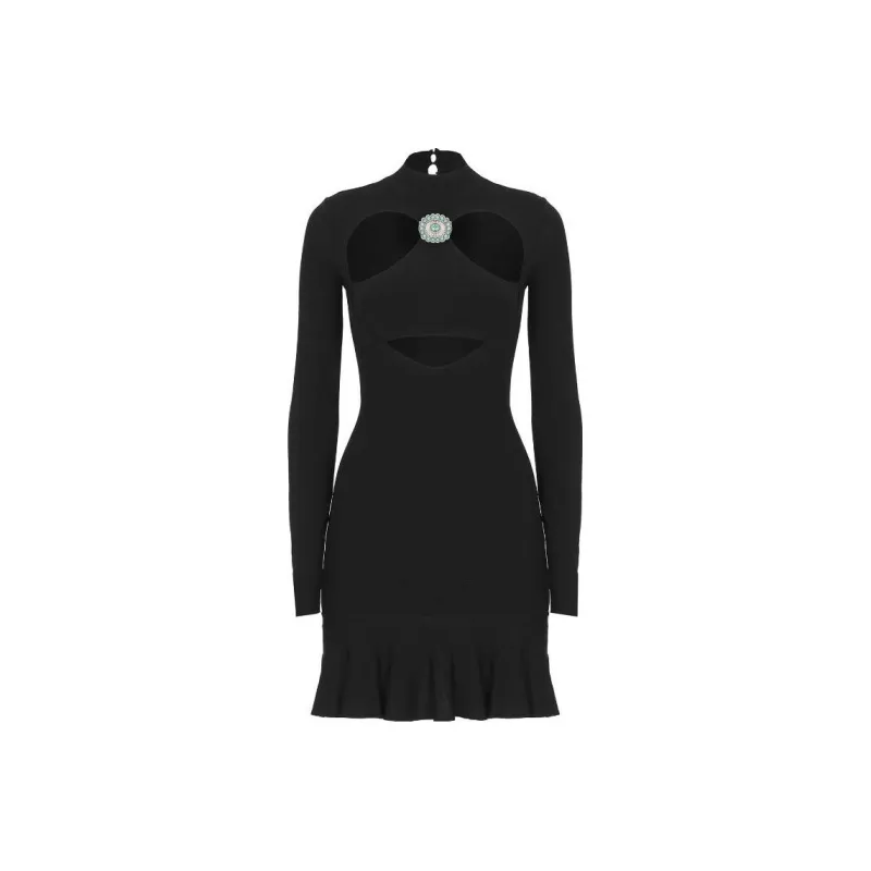 Roberto Cavalli Cut out Ruffled hem Mini Dress-0