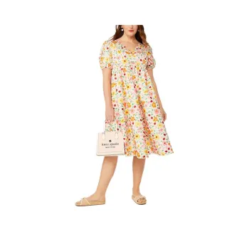 Kate Spade SS24 Short Sleeved Dress Women's Light Yellow