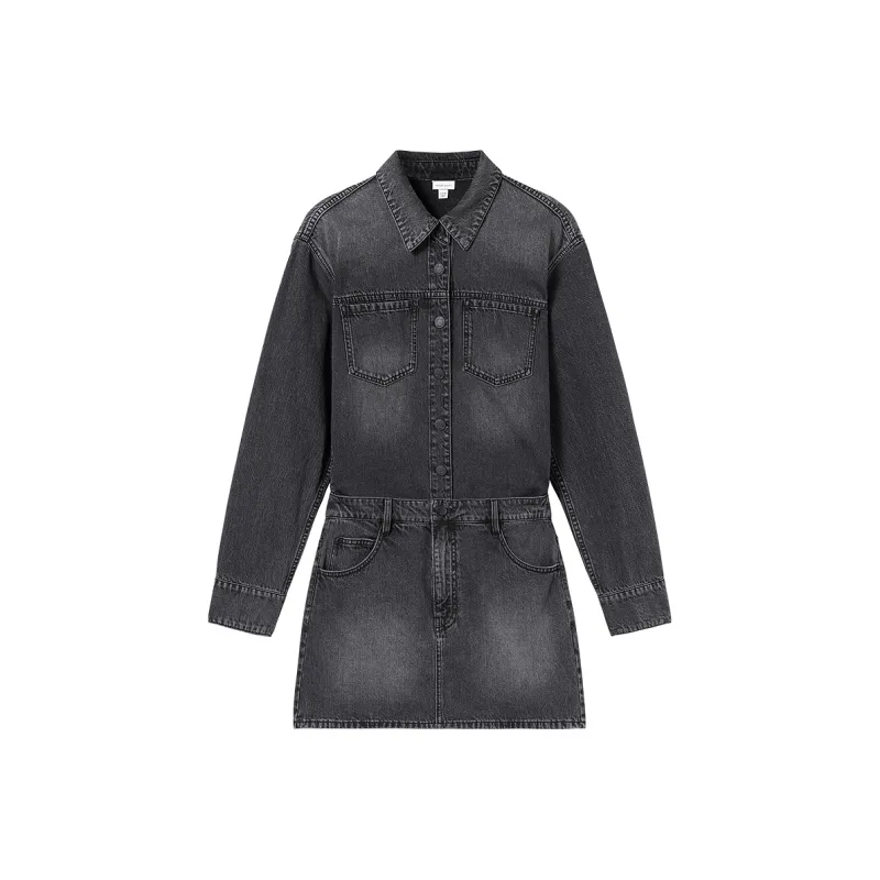 Miss Sixty Long Sleeved Dresses Women's Black Gray-0