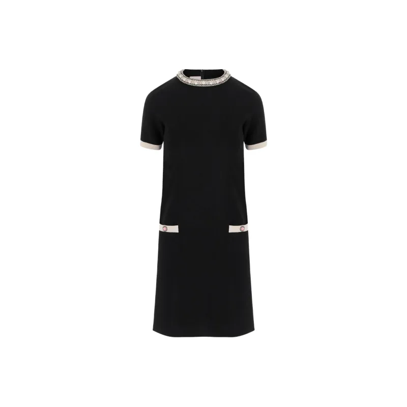 Valentino Embellished Crewneck Mini Dress-0