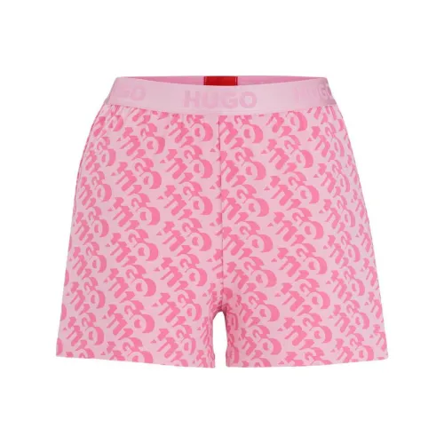 HUGO BOSS Stretch-Jersey Pyjama Shorts With Seasonal Prnt Casual Shorts Women's Pink