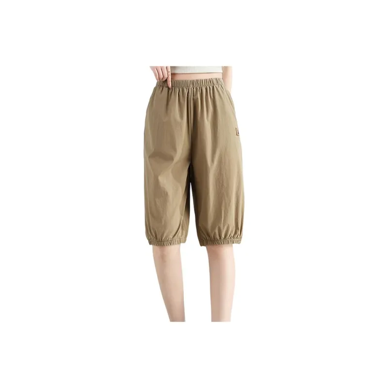 JEANSWEST Japanese Minimalist Style Everyday Commute Versatile High Rise Comfortable Hem Elastic 5/8 Summer Women's-2
