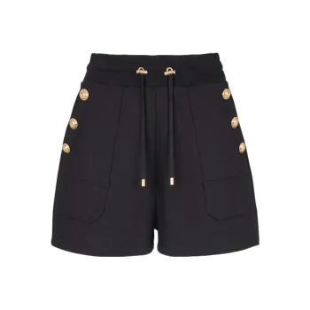 BALMAIN 6 Button Cotton Shorts