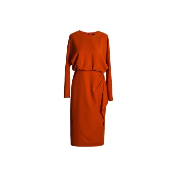 ROEYSHOUSE Long Sleeved Dresses Women's Orange Red