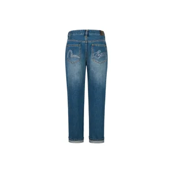 EVISU Blessing God 2025 Summer Jeans Women's Denim Blue
