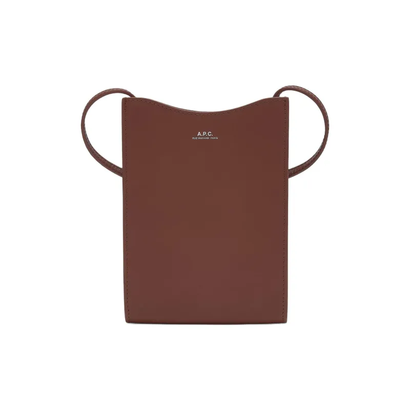 A.P.C Jamie Cow Leather Shoulder Bag, Crossbody Bag Women's Brown-0