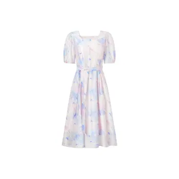 JZ Juzui Short Sleeved Dresses Women's Blossom Pink Blue
