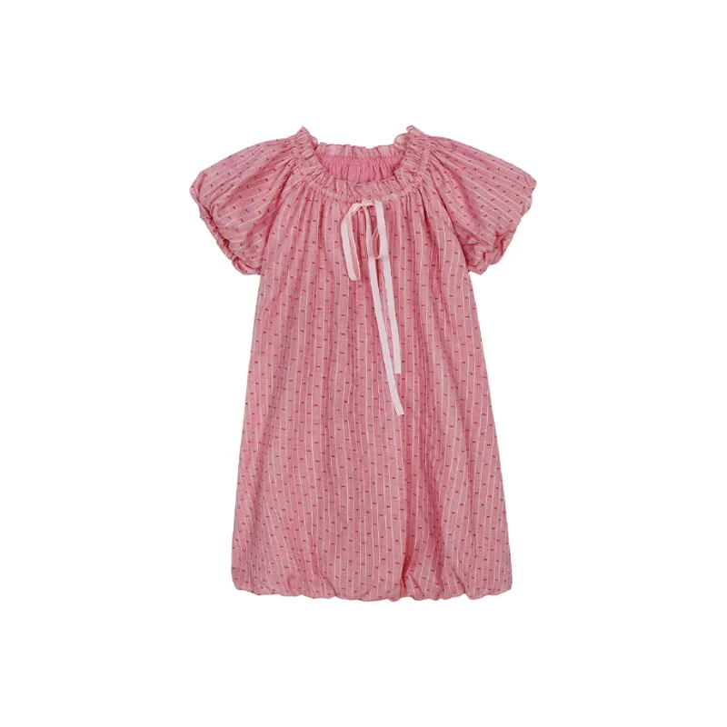 PZGE Short Sleeved Dresses Women's Pink-0