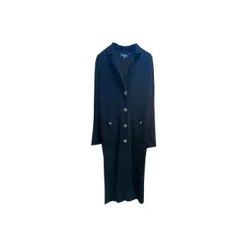 CHANEL Long-Sleeved Dresses Women's Dark Blue