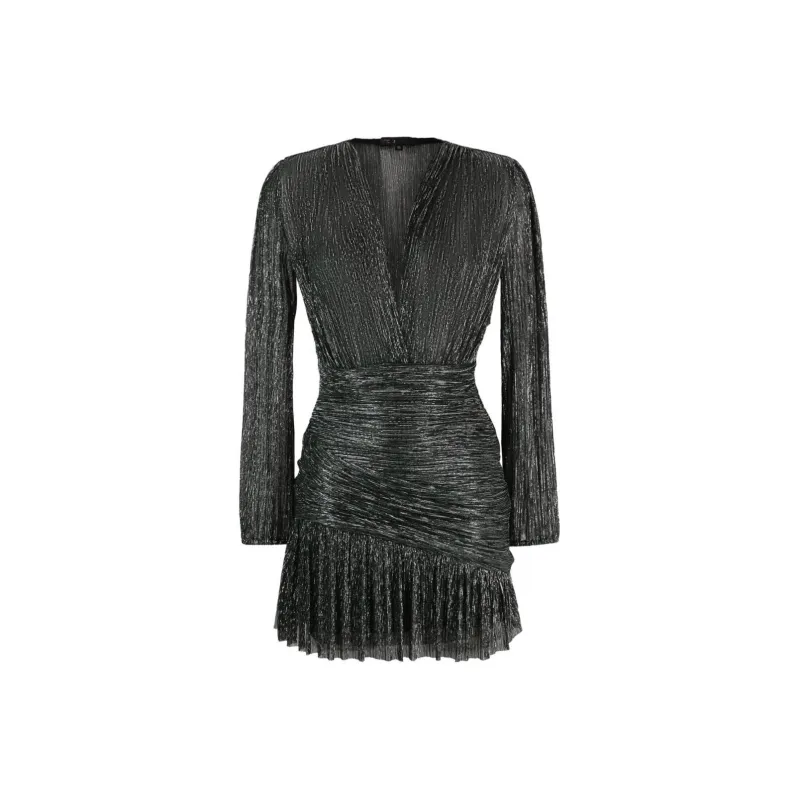 Maje Draped Lurex Dress-0