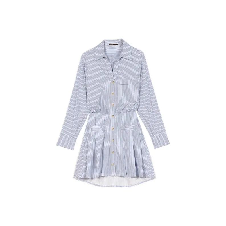 Maje Long Sleeved Dresses Women's Light Blue-0