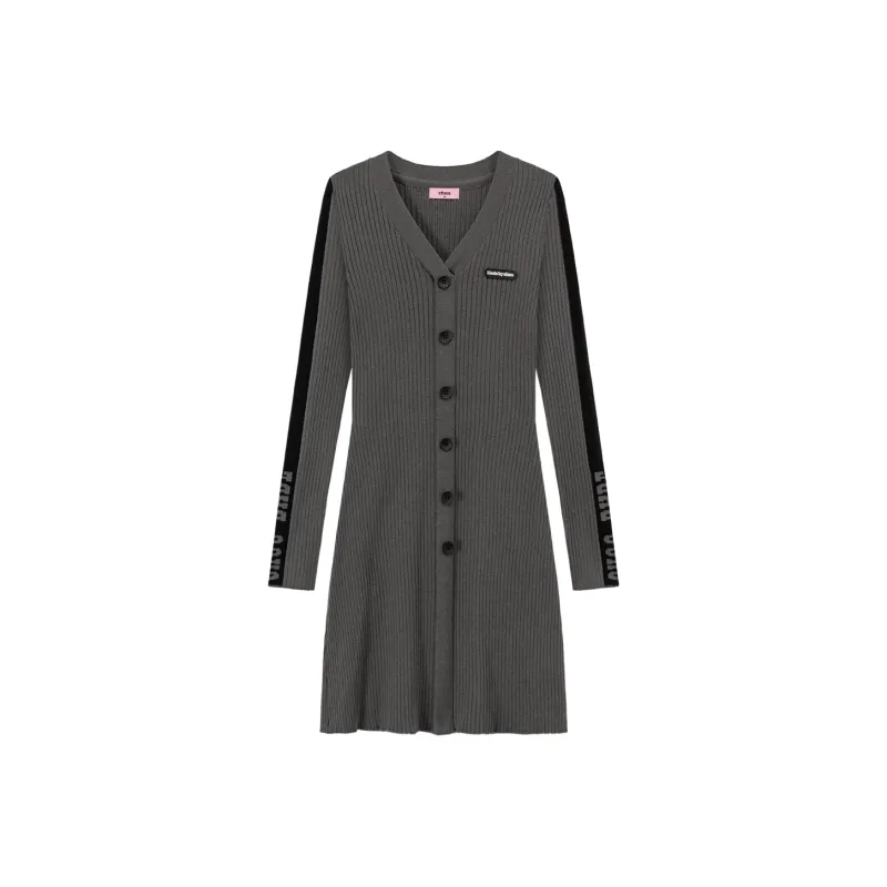 CHUU Long Sleeved Dresses Women's Gray-0