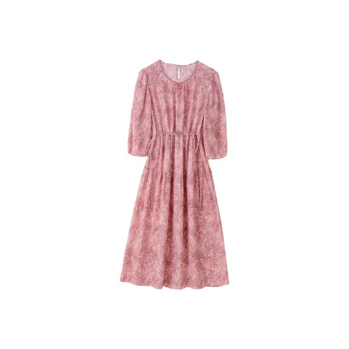 To The West Short Sleeved Dresses Women's Peach Pink