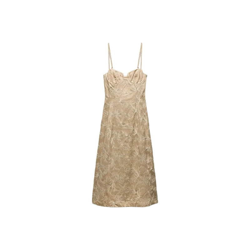 ZARA Slip Dresses Women's Yellow-0