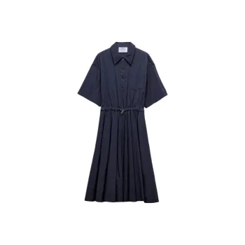PRADA Pongé Short sleeve Midi Dress