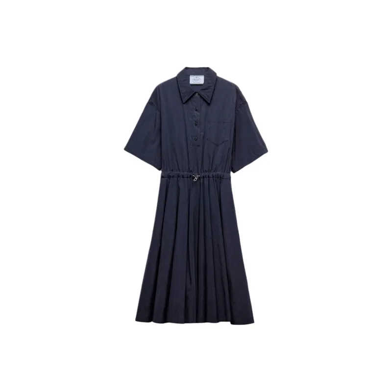PRADA Pongé Short sleeve Midi Dress-0