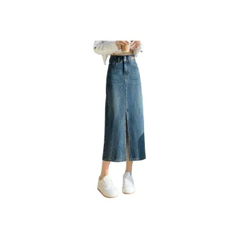HIPPIEMISS Denim Long Skirts Women's Blue