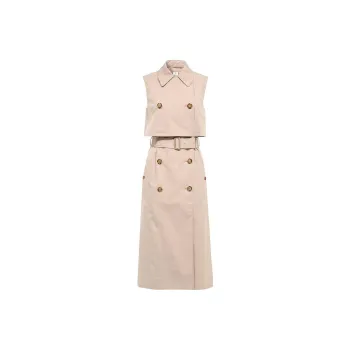 Burberry Layered Belted Sleeveless Trench Coat Dress