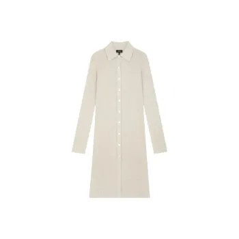 THEORY Long Sleeved Dresses Women's Parchment Paper Yellow