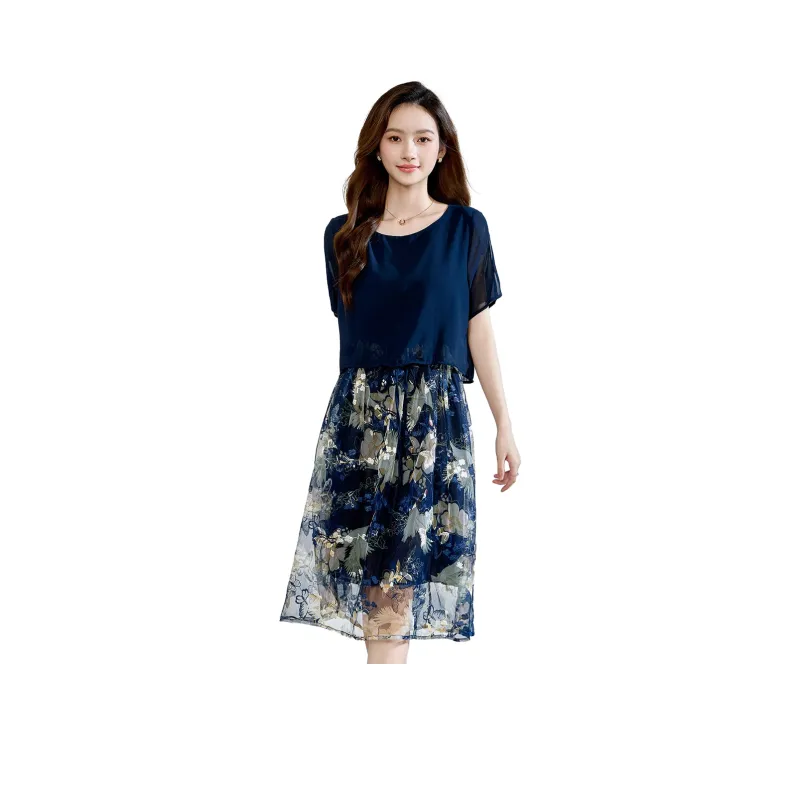 Love Elaine Short Sleeved Dress Women's Navy Blue-0