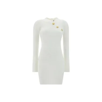 BALMAIN V-Neck Knit Mini Dress