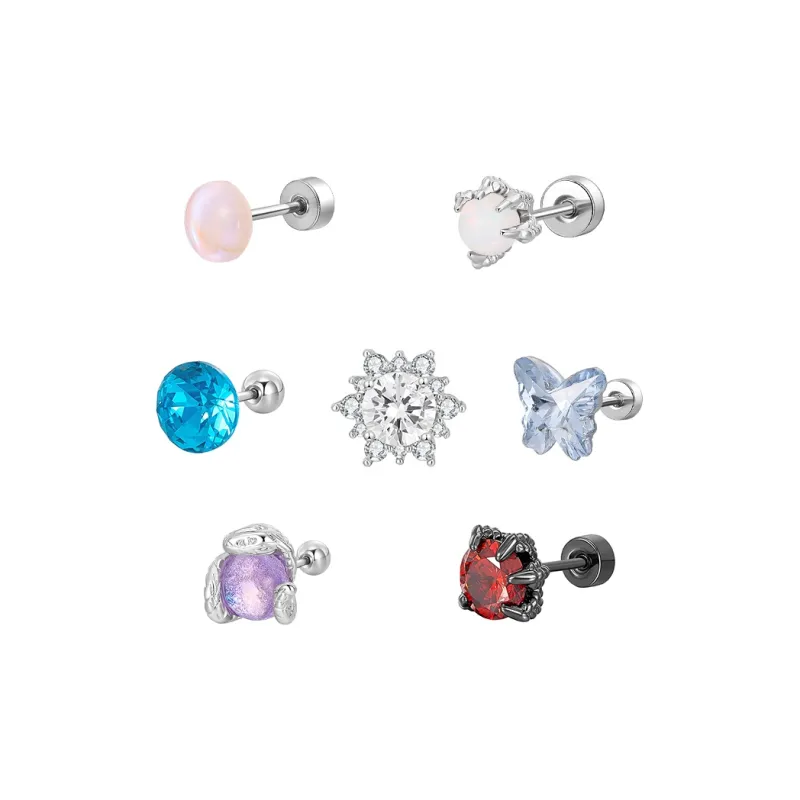 Lady Go Titanium Steel Stud Earrings Women's-6