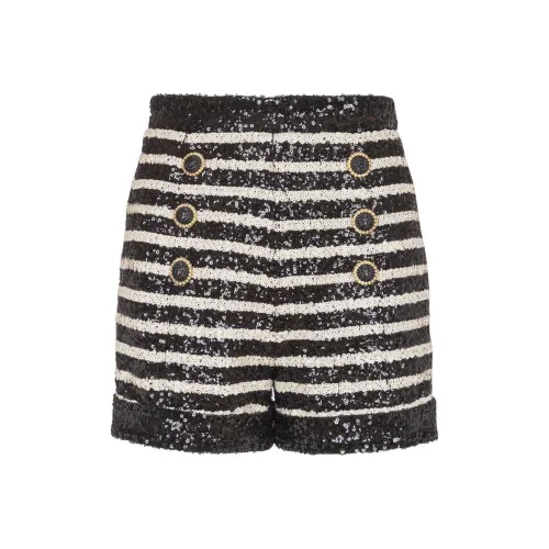 BALMAIN Stripe print Rhinestone embellished Shorts