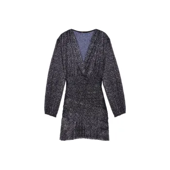Maje Draped Lurex Dress
