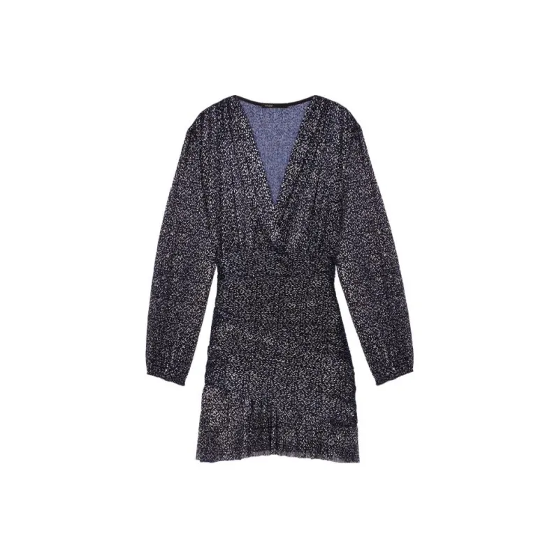 Maje Draped Lurex Dress-0