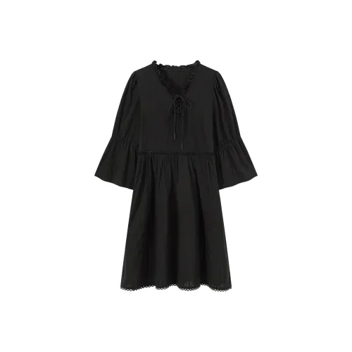 CHUU Long-Sleeved Leatheres Women's Black