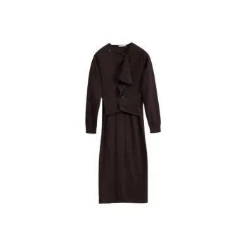 Lemaire Cardigan Dress Long Sleeved Dresses Women's Brown