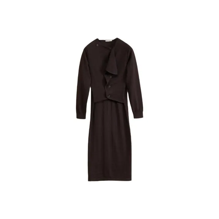 Lemaire Cardigan Dress Long Sleeved Dress Women's Brown-0