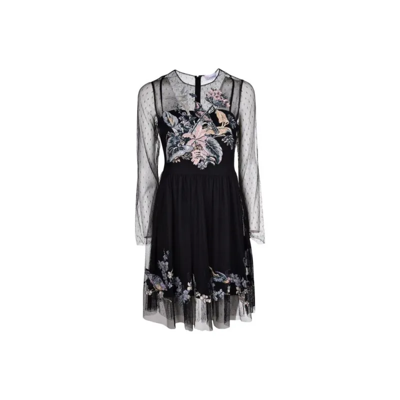RED VALENTINO Long Sleeved Dresses Women's Black-0