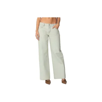 Edikted Raelynn Washed Low Rise Jeans Women's Vintage Blue