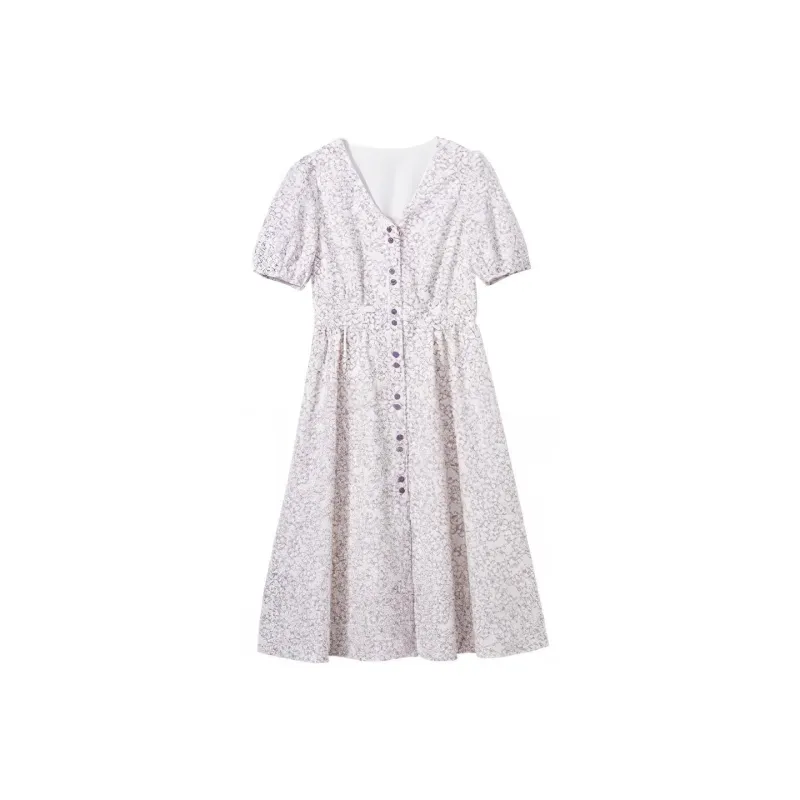 XIANGYING Short Sleeved Dresses Women's Purple-0