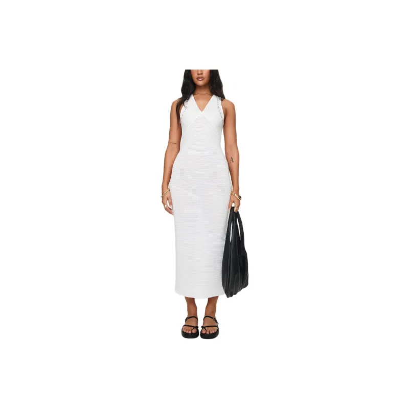 PRINCESS POLLY NYMAN MAXI DRESS Sleeveless Dress Women's WHITE/White-0