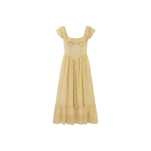 AURORA MUSE Short Sleeved Dress Women's Yellow