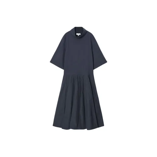 COS Short Sleeved Dress Women's Dark Blue