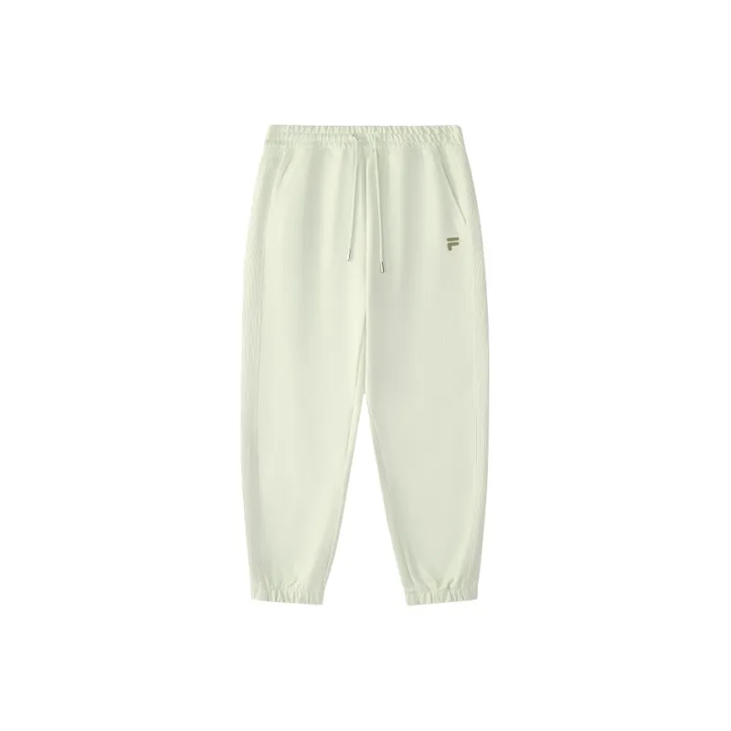 FILA FUSION Knitted Sweatpants Women's Beige Celadon Blue-0