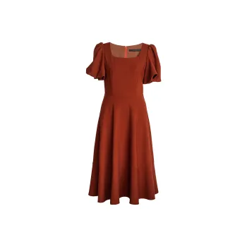 ROEYSHOUSE Short-Sleeved Dresses Women's Brick Red