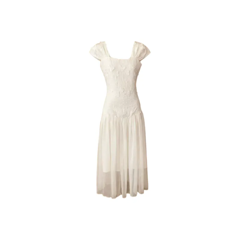 MISSHONEY MH Short Sleeved Dress Women's White-0