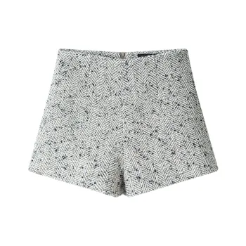 MOSIIMORII Casual Shorts Women's Snowflake Beige Gray