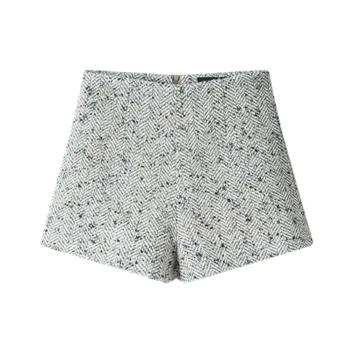 MOSIIMORII Casual Shorts Women's Snowflake Beige Gray