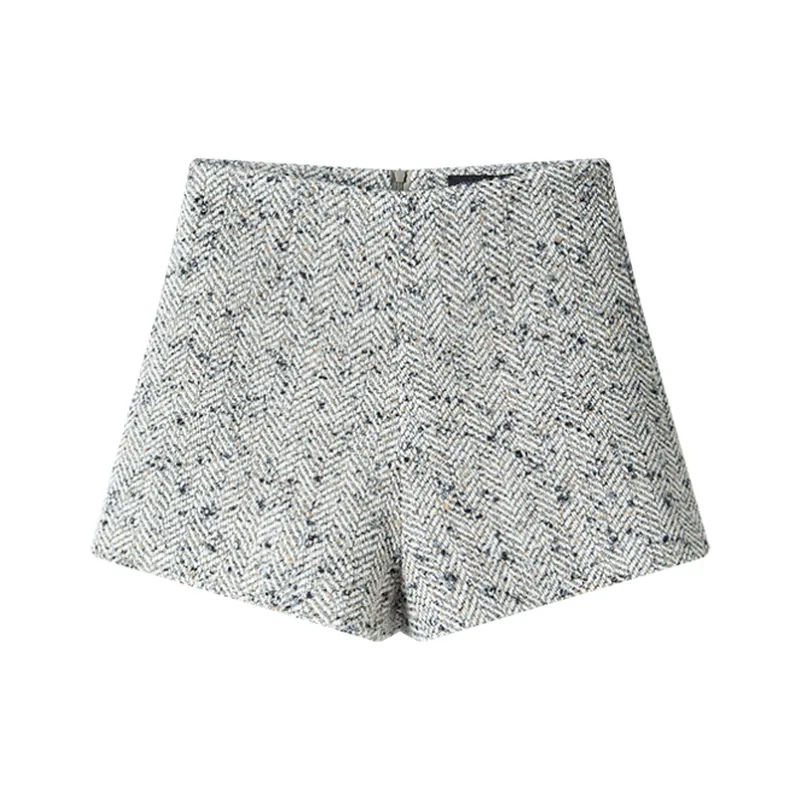 MOSIIMORII Casual Shorts Women's Snowflake Beige Gray-0