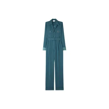 St. John Belted Crepe Jumpsuit