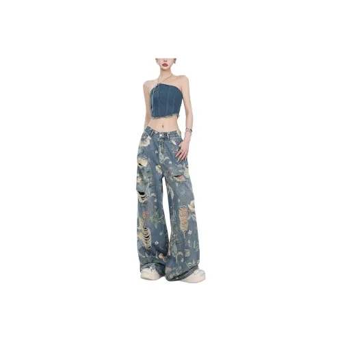 Ordifen Jeans Women's Blue