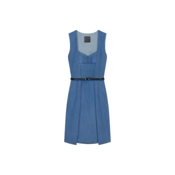 Givenchy Sleeveless Belted Denim Dress